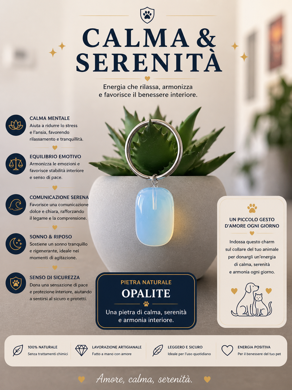 Charm - calma e serenità - opalite