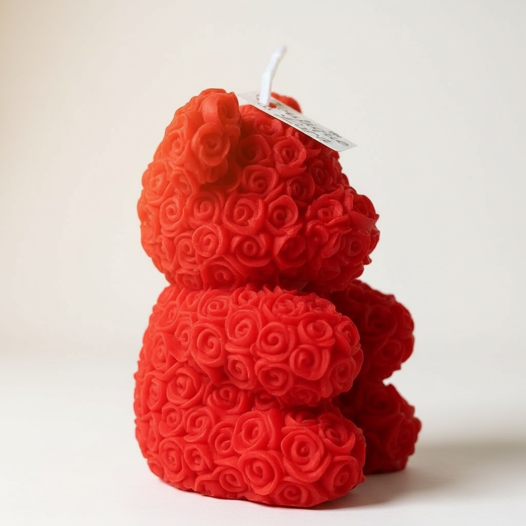 CANDELA ORSETTO DI ROSE ROSSO