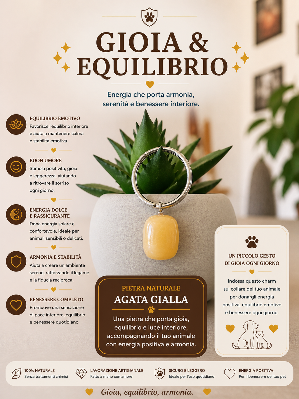 Charm - Gioia e equilibrio - Agata gialla