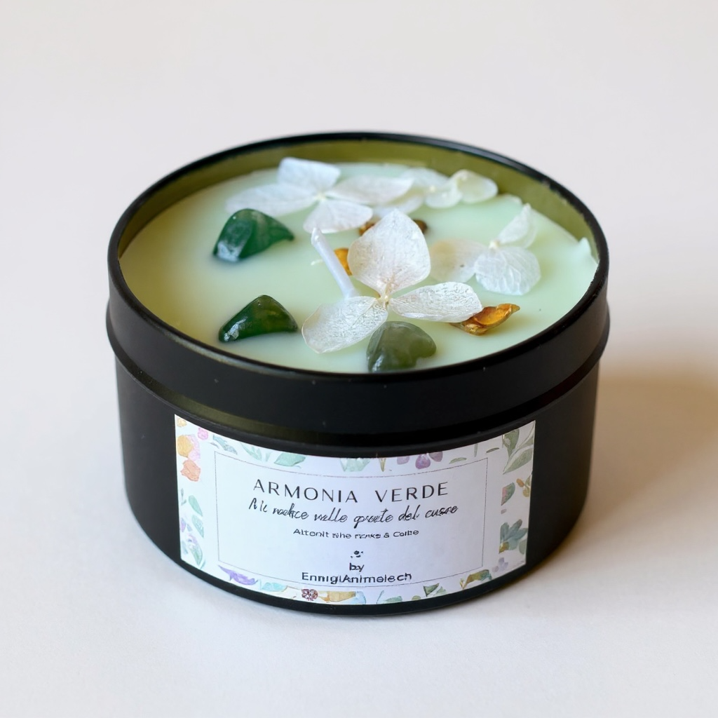 CANDELE ENERGETICHE CON CRISTALLI E PROFUMI NATURALI