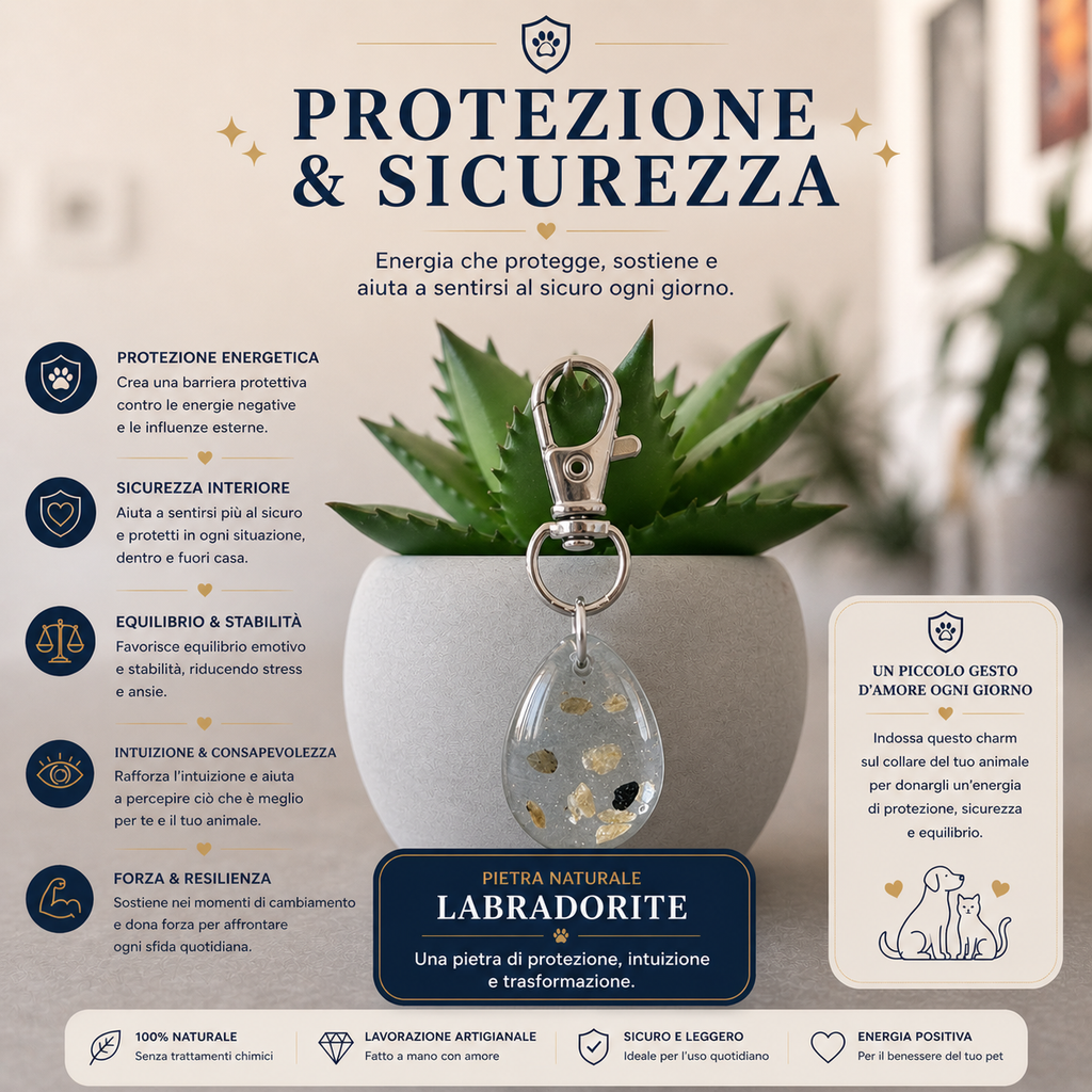 Charm - protezione e sicurezza - labradorite