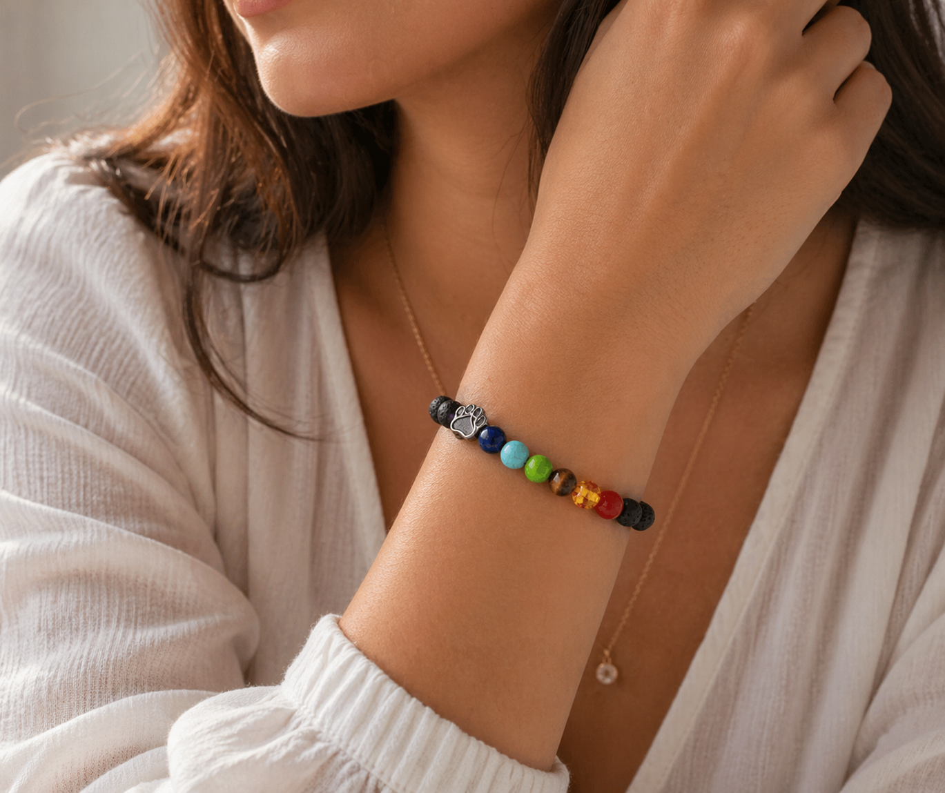BRACCIALE CHAKRA CON ZAMPETTA
