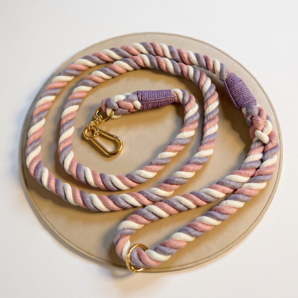 🐕 Guinzaglio per Cani in Cotone Intrecciato a Mano – Naturale, Resistente ed Elegante